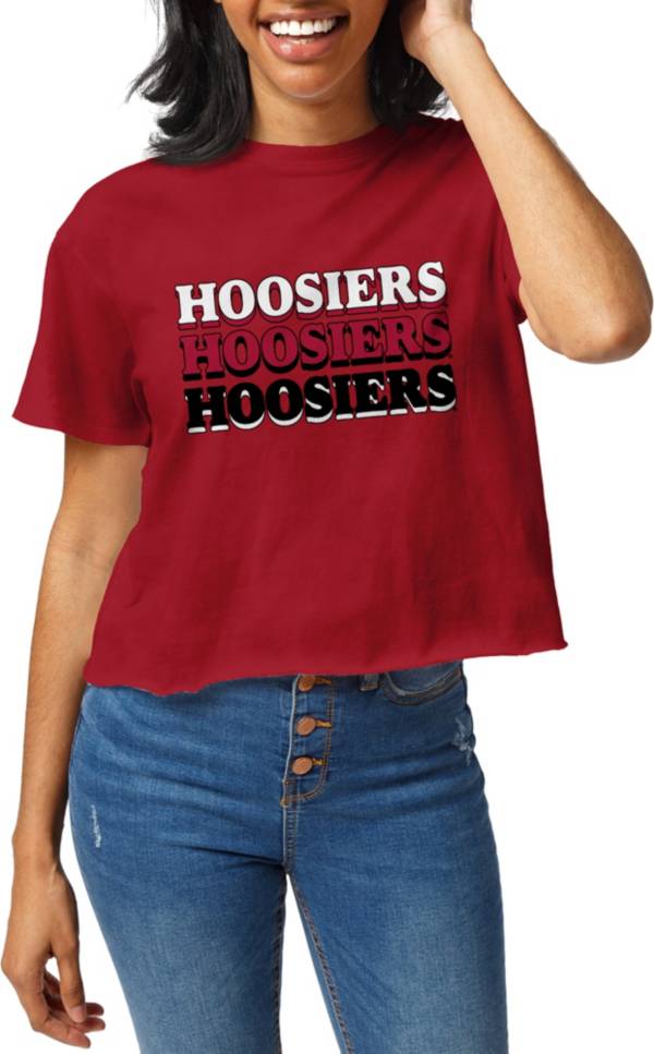 League-Legacy Women's Indiana Hoosiers Crimson Clothesline Cotton Crop ...