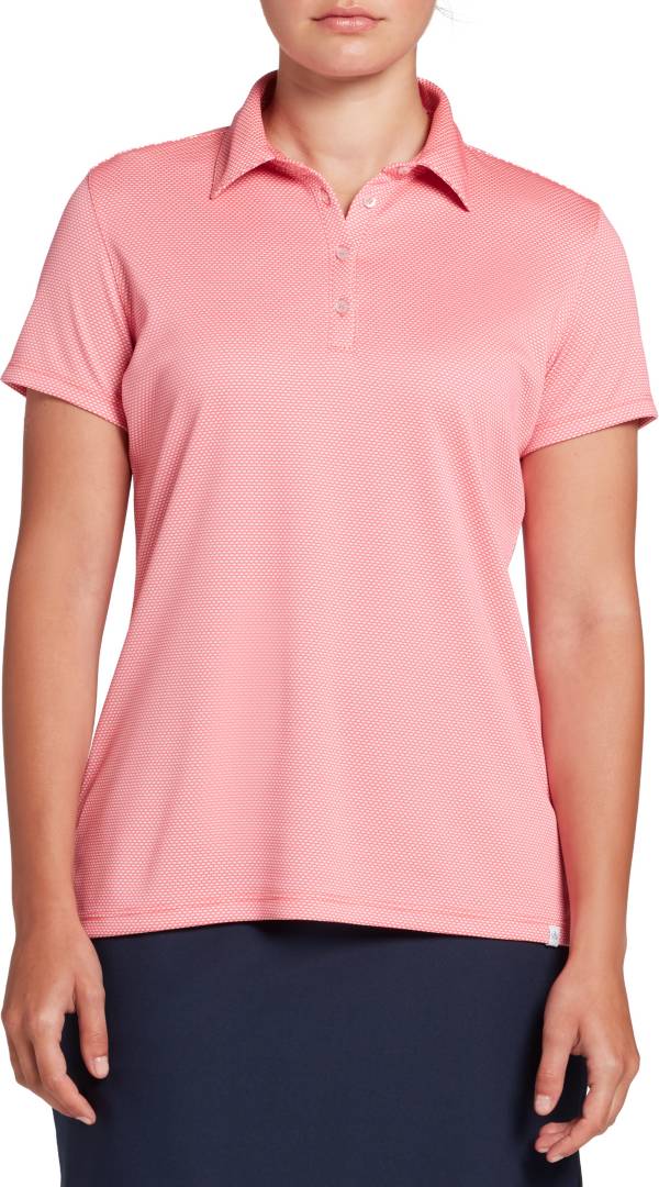 Lady Hagen Women's Jacquard Mesh Short Sleeve Golf Polo