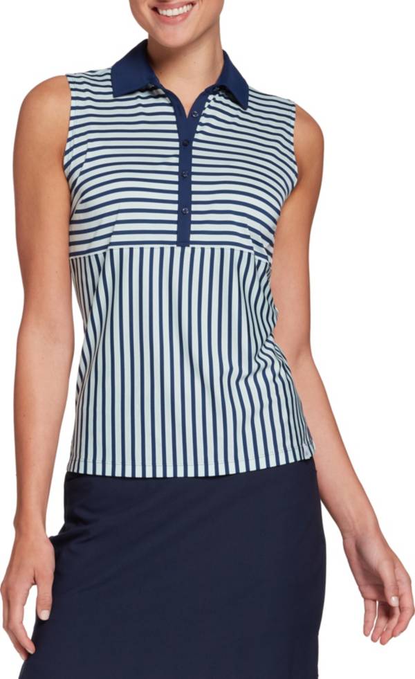 Lady Hagen Women's Striped Sleeveless Golf Polo product image