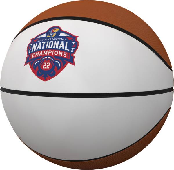 Logo Kansas Jayhawks 2022 Men's Basketball National Champions Full Size Basketball