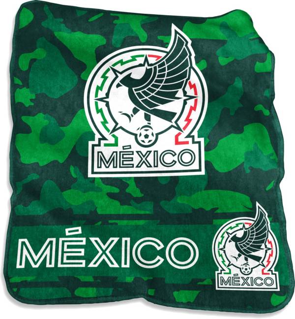 Logo Mexico Camo Raschel Throw Blanket