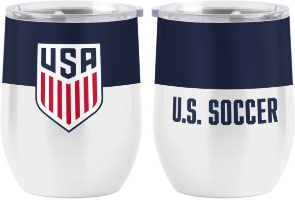 Logo USA Soccer 16oz. Color Block Stemless Wine Tumbler