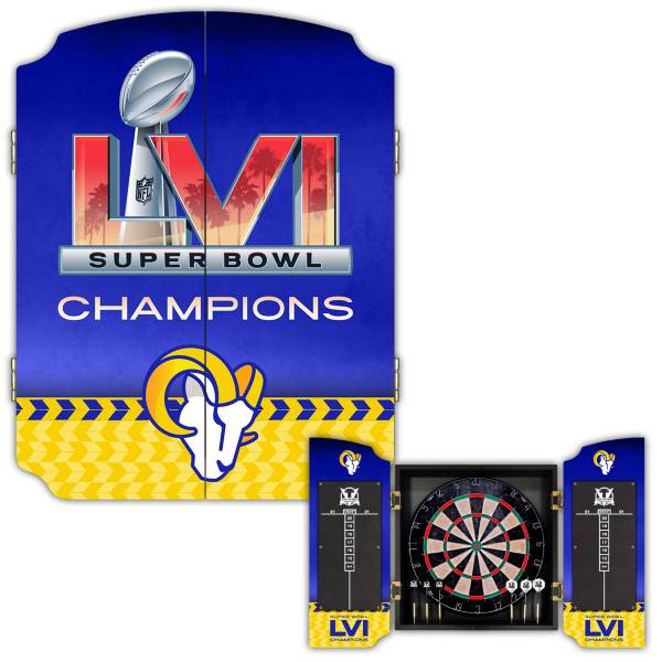 Victory Tailgate 2021 Super Bowl LVI Champions Los Angeles Rams Dartboard Cabinet