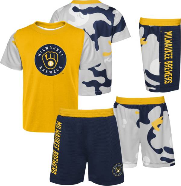 MLB Team Apparel Youth Milwaukee Brewers Navy 2-Piece Set