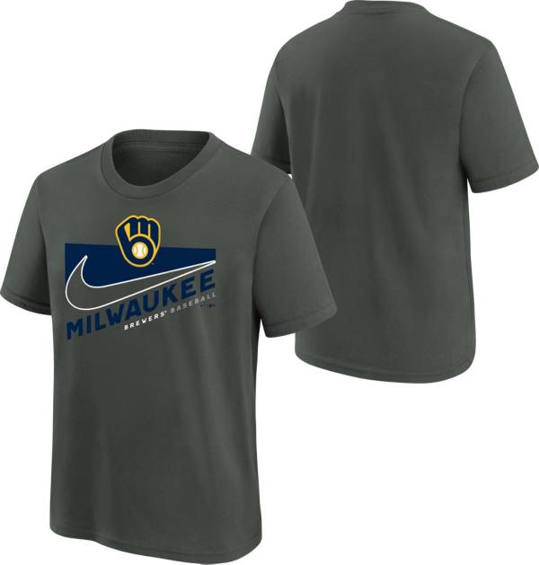 MLB Little Kids' Milwaukee Brewers Dark Gray Short Sleeve T-Shirt