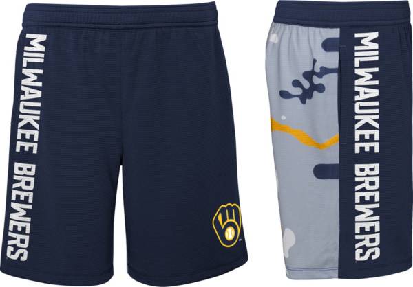 MLB Team Apparel Youth Milwaukee Brewers Camo Shorts