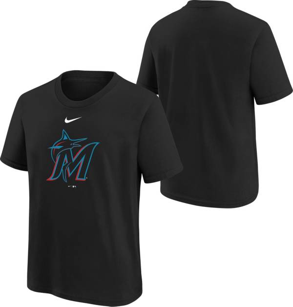 MLB Little Kids' Miami Marlins Black Logo T-Shirt