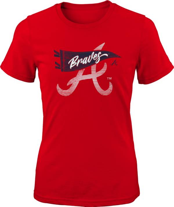 MLB Girls' Atlanta Braves Red Pennant Fever T-Shirt