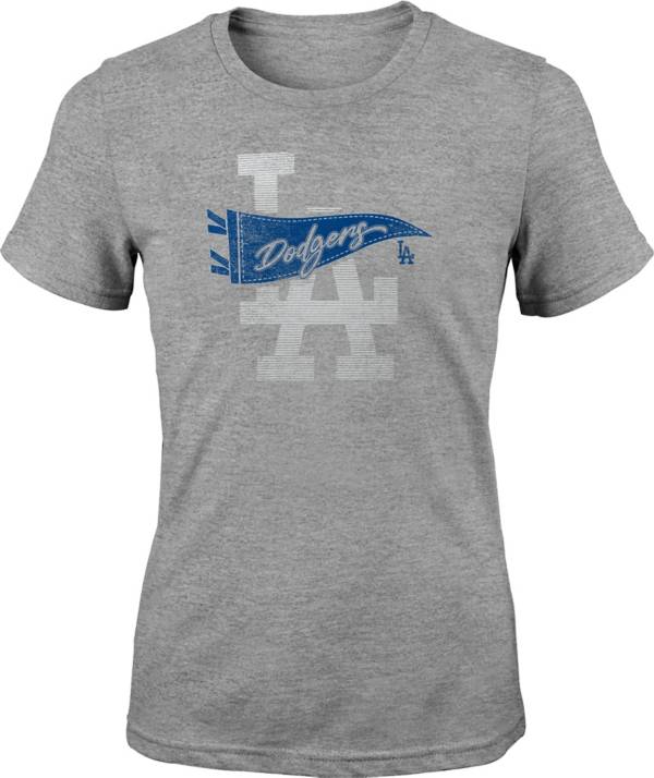 MLB Girls' Los Angeles Dodgers Gray Pennant Fever T-Shirt
