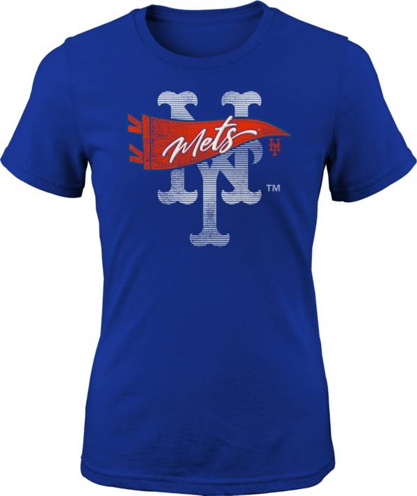 MLB Girls' New York Mets Royal Pennant Fever T-Shirt