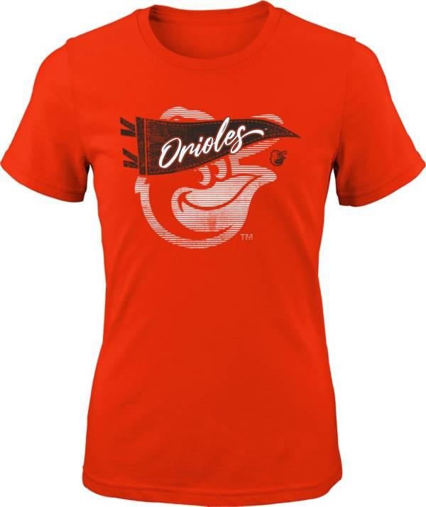 MLB Girls' Baltimore Orioles Orange Pennant Fever T-Shirt