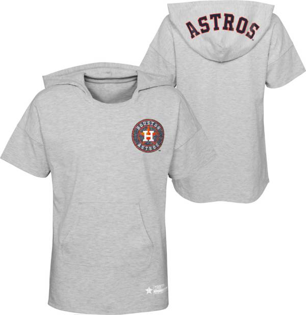 MLB Girls' Houston Astros Gray Clubhouse Short Sleeve Hoodie product image