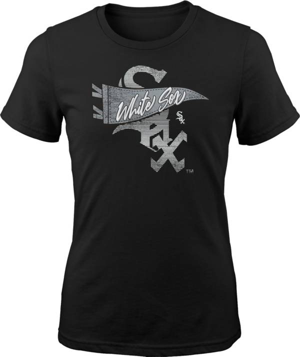 MLB Girls' Chicago White Sox Black Pennant Fever T-Shirt