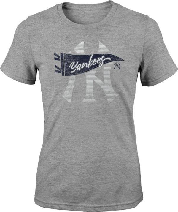 MLB Girls' New York Yankees Gray Pennant Fever T-Shirt