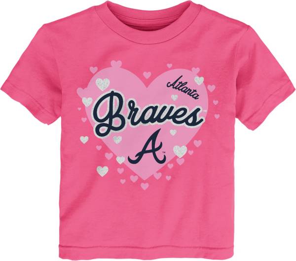 MLB Toddler Atlanta Braves Dark Pink Heart T-Shirt product image