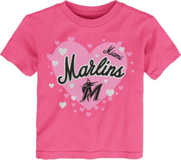 MLB Team Apparel Toddler Miami Marlins Dark Pink T-Shirt
