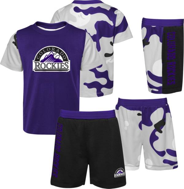 MLB Team Apparel Toddler Colorado Rockies Purple Pinch Hit 2-Piece Set