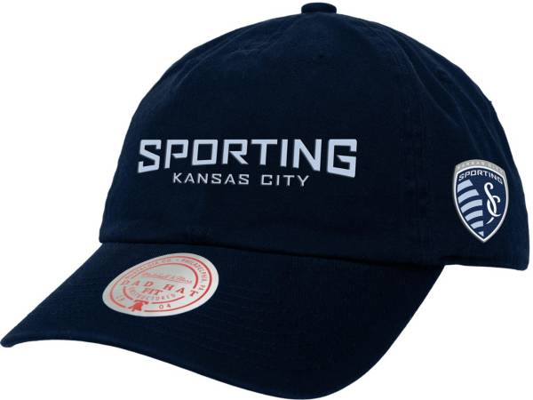 Mitchell & Ness Sporting Kansas City 2-Logo Navy Dad Hat product image