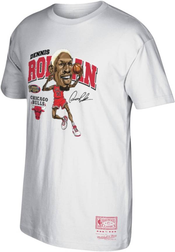 Mitchell & Ness Men's Chicago Bulls Dennis Rodman White T-Shirt