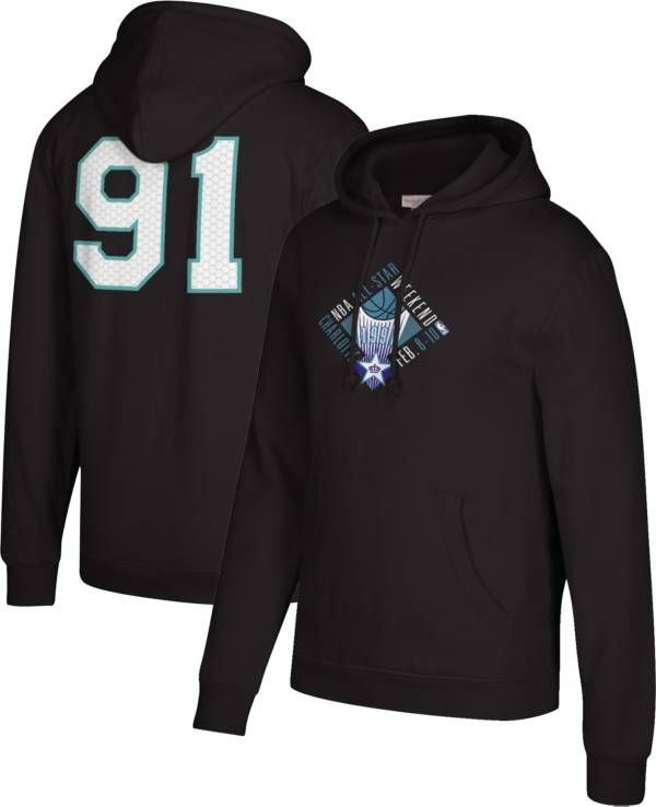 Mitchell & Ness Men's Charlotte Hornets Black Pull Over Fleece Hoodie