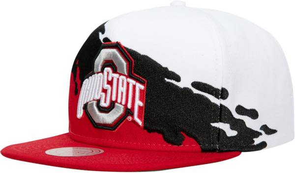Mitchell & Ness Men's Ohio State Buckeyes Scarlet Paint Brush Adjustable Snapback Hat