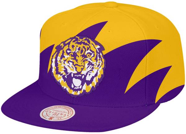 Mitchell & Ness Men's LSU Tigers Gold Shark Tooth Adjustable Snapback Hat