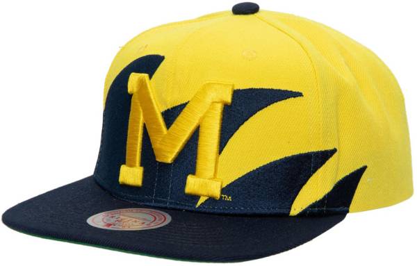 Mitchell & Ness Men's Michigan Wolverines Maize Shark Tooth Adjustable Snapback Hat