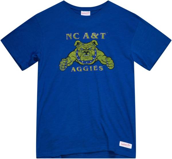 Mitchell & Ness Men's North Carolina A&T Aggies Aggie Blue Legendary Color Blocked T-Shirt