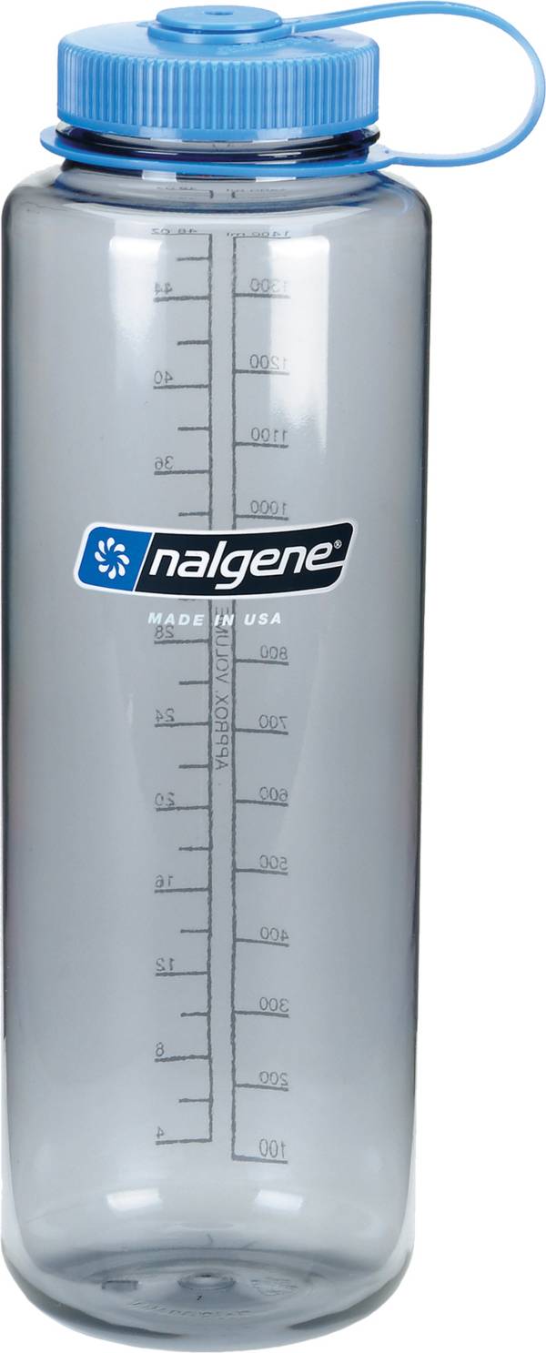Nalgene Silo 48oz Tritan Grey W/blue Top Wide Mouth Bottle 2 Bottle Pack 11.3 