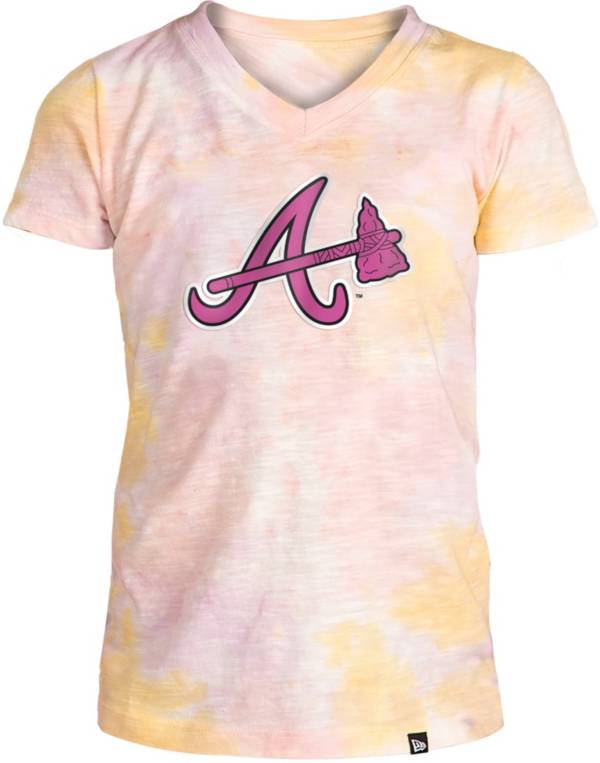 New Era Apparel Girl's Atlanta Braves Tie Dye V-Neck T-Shirt product image