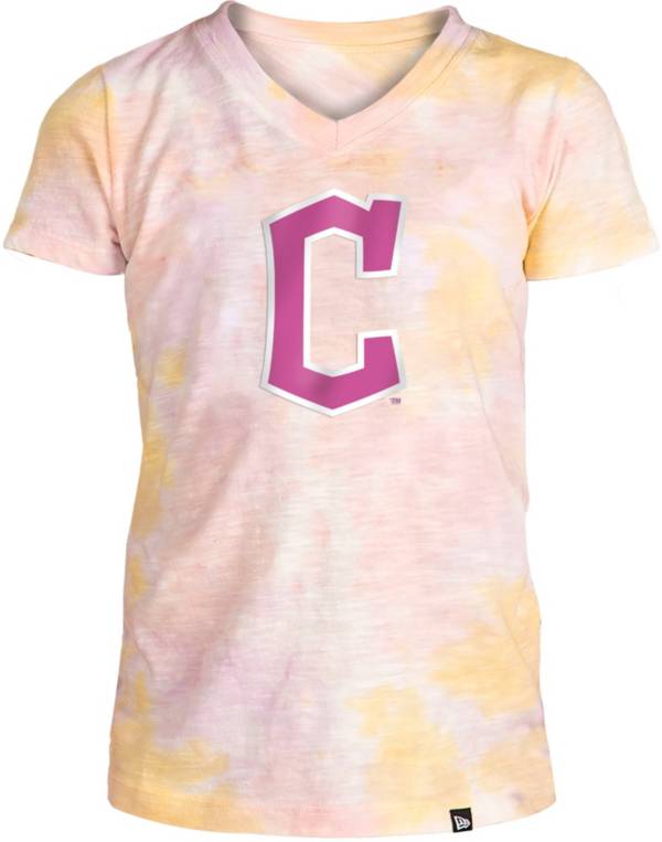New Era Apparel Girl's Cleveland Guardians Tie Dye V-Neck T-Shirt product image