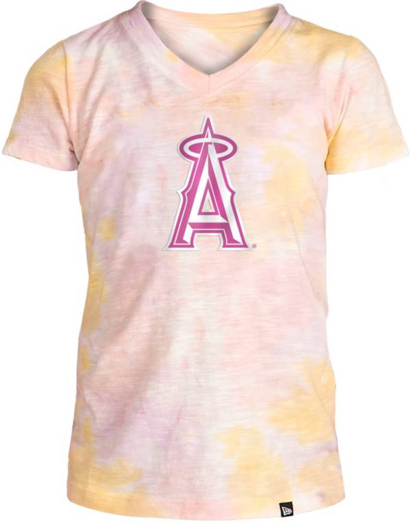 New Era Apparel Girl's Los Angeles Angels Tie Dye V-Neck T-Shirt