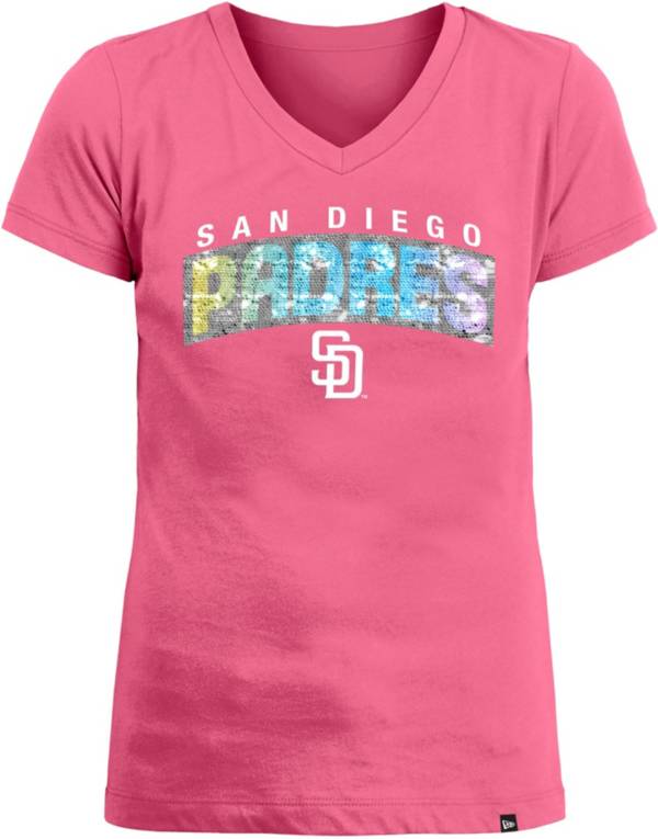 New Era Girls' San Diego Padres Pink Flip Sequin T-Shirt product image
