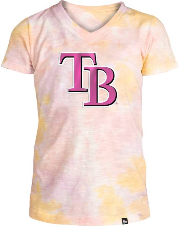 New Era Apparel Girl's Tampa Bay Rays Tie Dye V-Neck T-Shirt product image