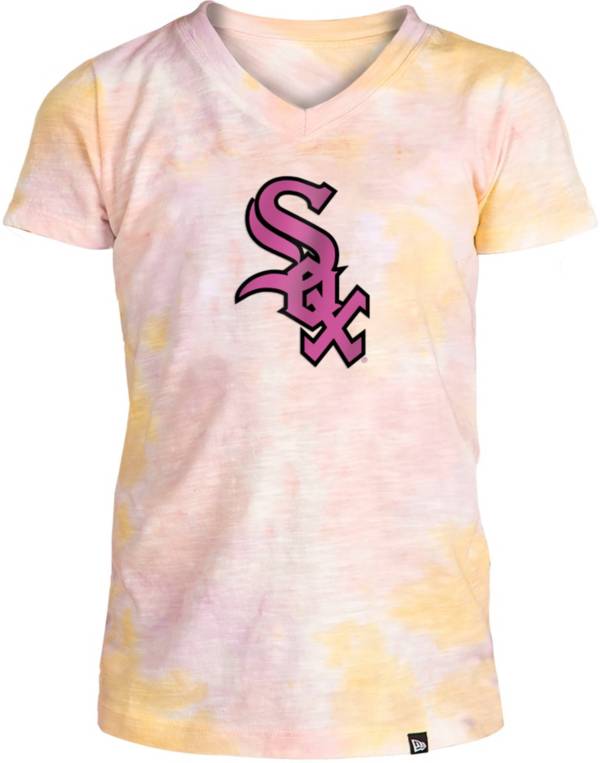 New Era Apparel Girl's Chicago White Sox Tie Dye V-Neck T-Shirt