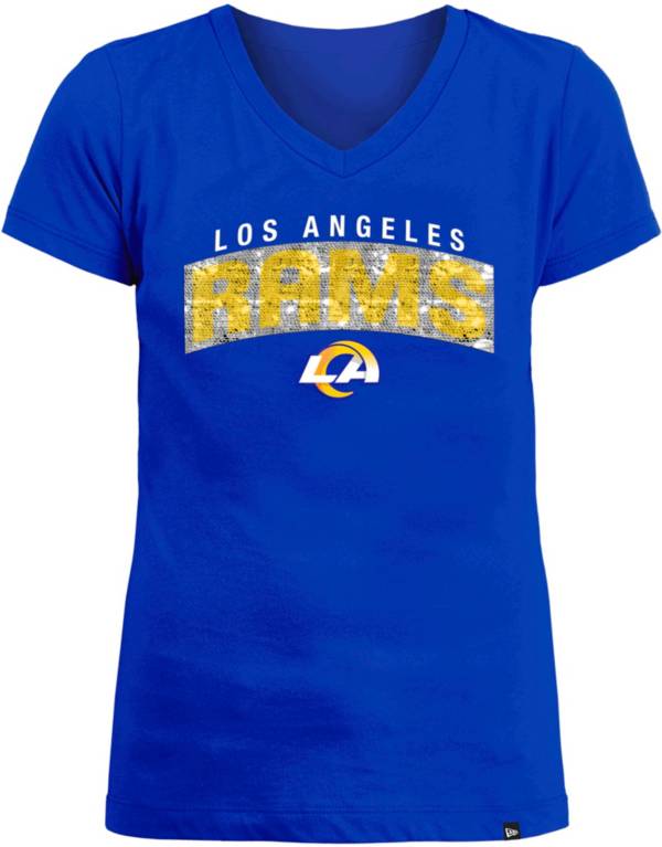 New Era Apparel Girls' Los Angeles Rams Sequin Flip Blue T-Shirt product image