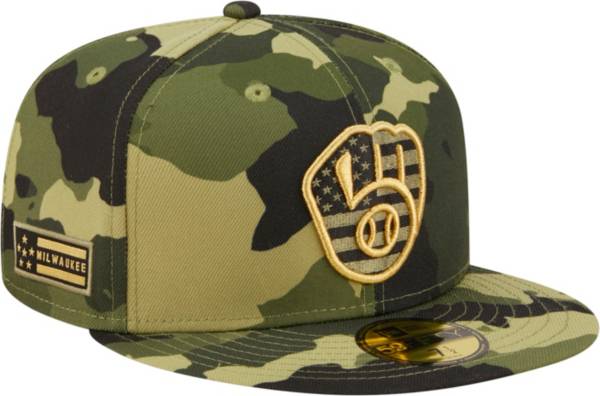 New Era Men's Armed Forces Day 2022 Milwaukee Brewers Camo 59Fifty City Fitted Hat