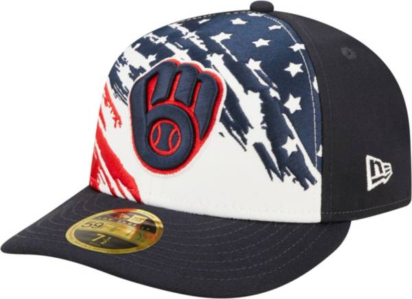 New Era Men's Fourth of July '22 Milwaukee Brewers Navy 59Fifty Low Profile Fitted Hat