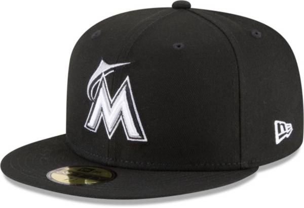 New Era Men's Miami Marlins Black 59Fifty Basic Fitted Hat
