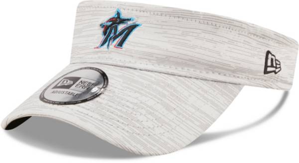 New Era Men's Miami Marlins Gray Distinct Adjustable Visor