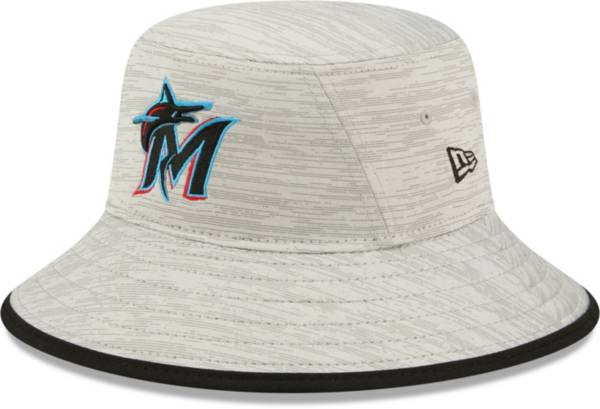 New Era Men's Miami Marlins Gray Distinct Bucket Hat