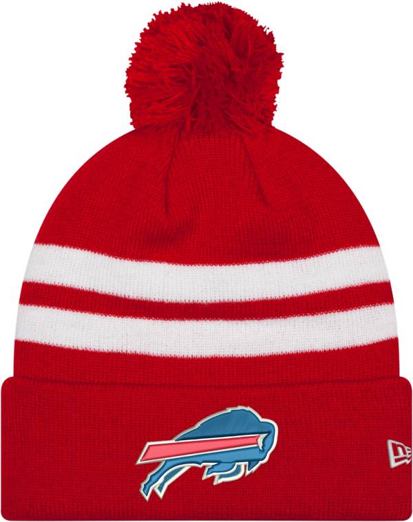 New Era Men's Buffalo Bills Top Stripe Red Knit