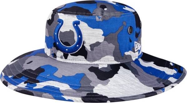 New Era Men's Indianapolis Colts Training Camp 2022 Sideline Panama Camouflage Bucket Hat