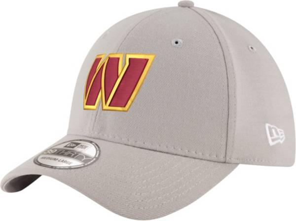New Era Men's Washington Commanders Logo 39Thirty Grey Stretch Fit Hat