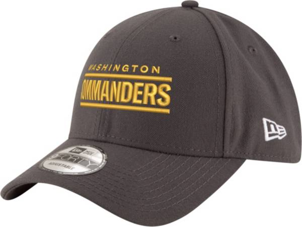 New Era Men's Washington Commanders Wordmark 9Forty Grey Adjustable Hat