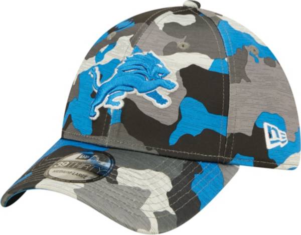 New Era Men's Detroit Lions Sideline Training Camp 2022 Camouflage 39Thirty Stretch Fit Hat