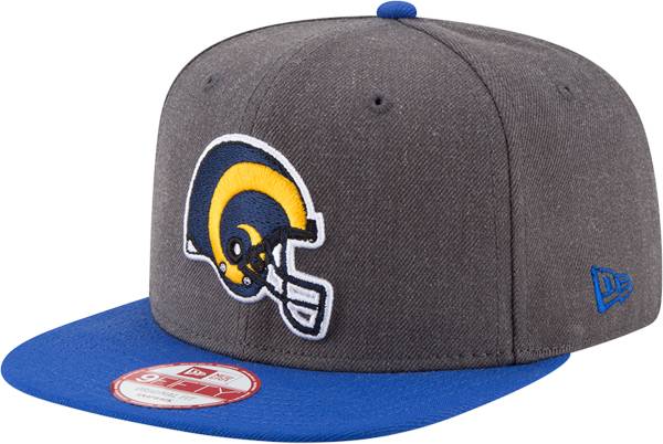 New Era Men's Los Angeles Rams Logo Graphite 9Fifty Adjustable Hat