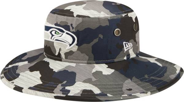 New Era Men's Seattle Seahawks Training Camp 2022 Sideline Panama Camouflage Bucket Hat