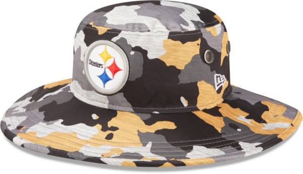 New Era Men's Pittsburgh Steelers Training Camp 2022 Sideline Panama Camouflage Bucket Hat