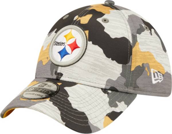 New Era Men's Pittsburgh Steelers Sideline Training Camp 2022 Camouflage 39Thirty Stretch Fit Hat